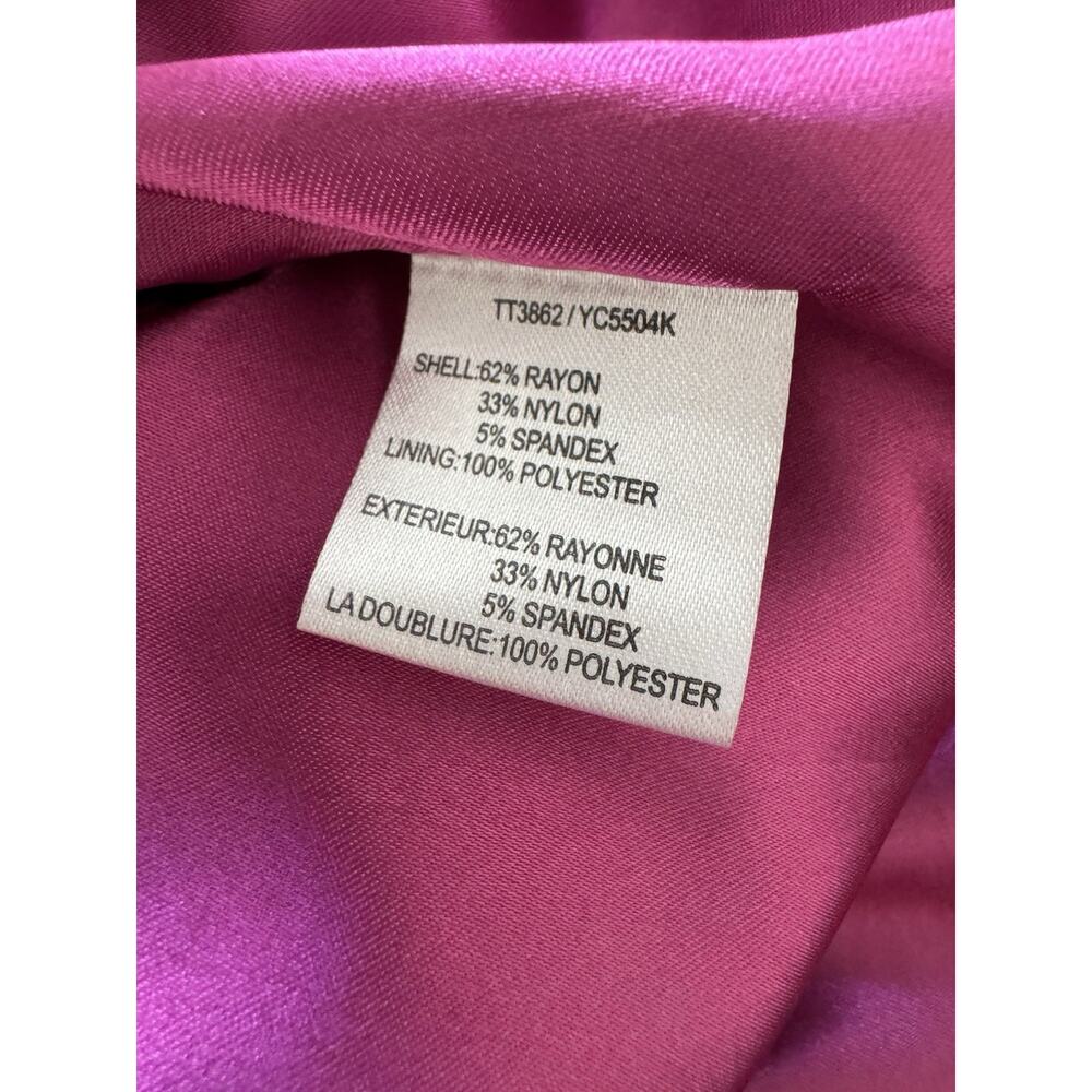 Trina Turk Fuchsia Trench Coat Size 12 Double Breasted Designer Statement - Picture 7 of 14